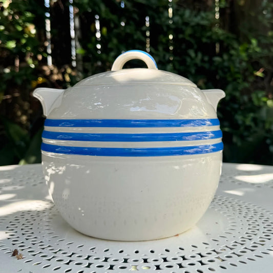 1940's Blue Striped Cookie Jar