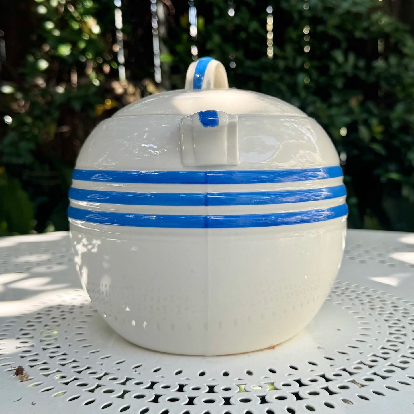 1940's Blue Striped Cookie Jar
