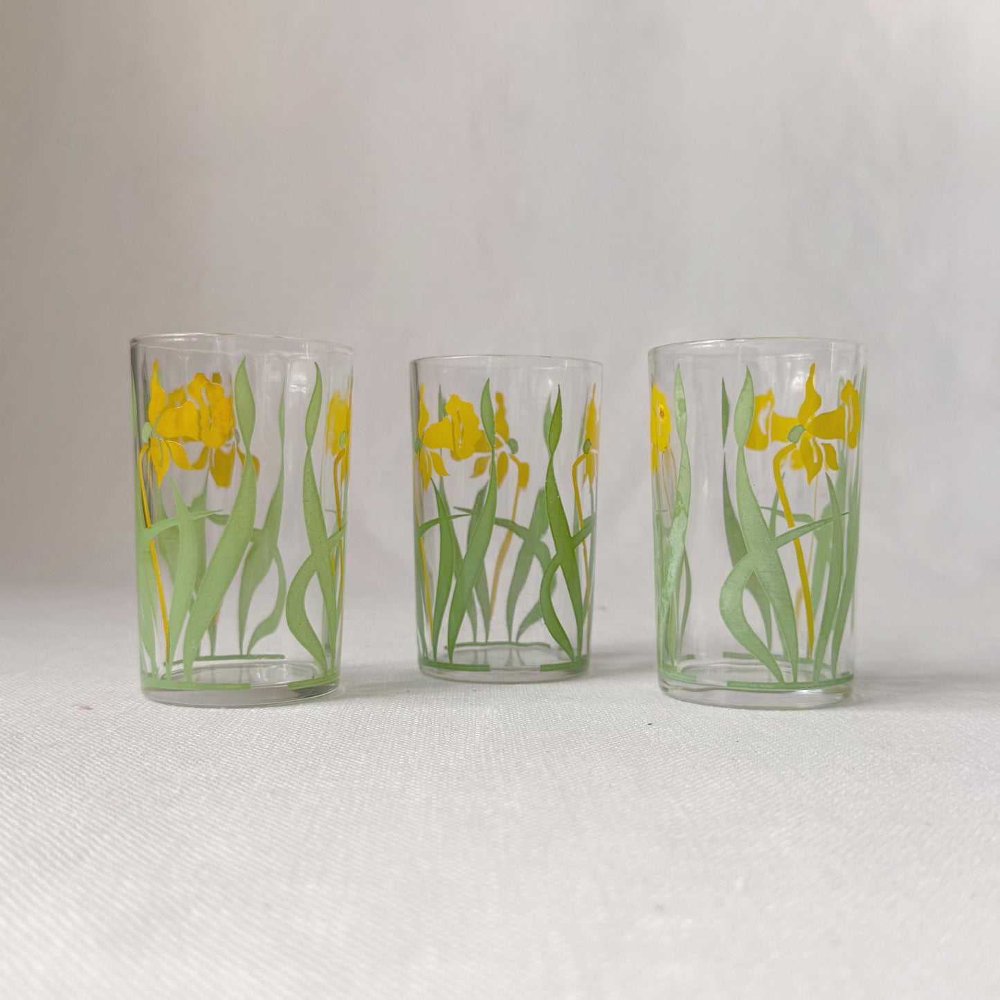 1940's Hazel Atlas 'Swanky Swig' Flower Juice Glasses