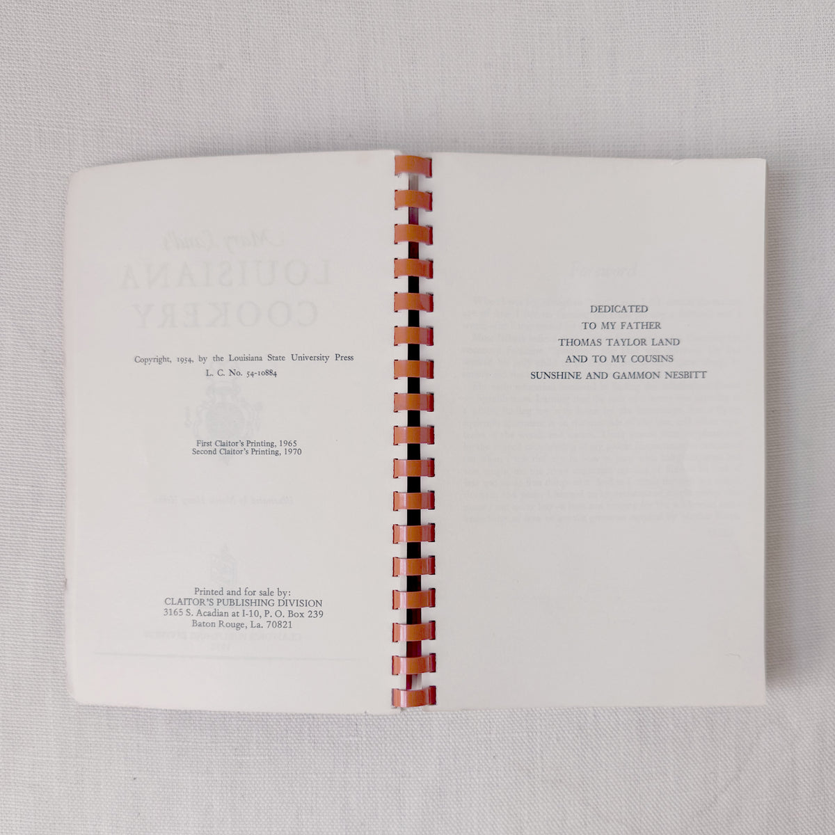 1970's ‘Louisiana Cookery’ by Mary Land 2nd Edition