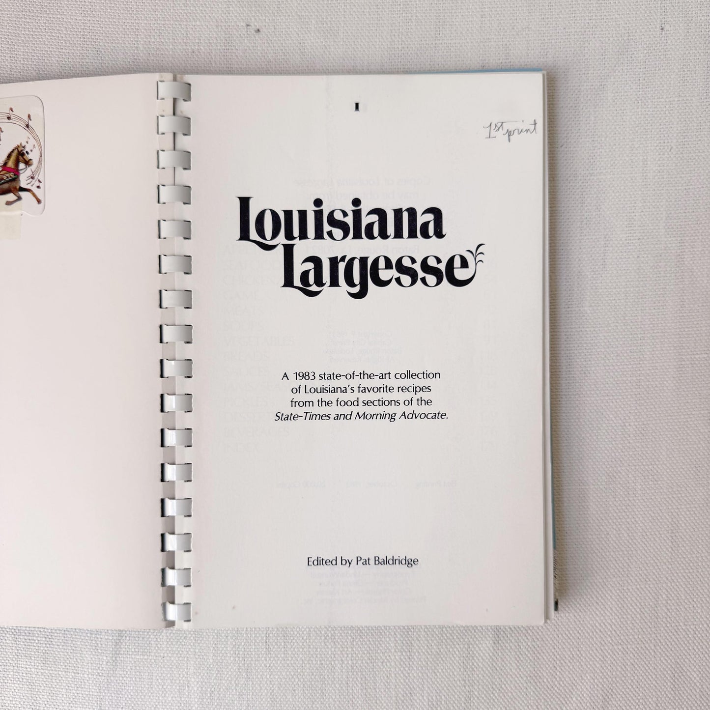1980's 'Louisiana Largesse' Cookbook