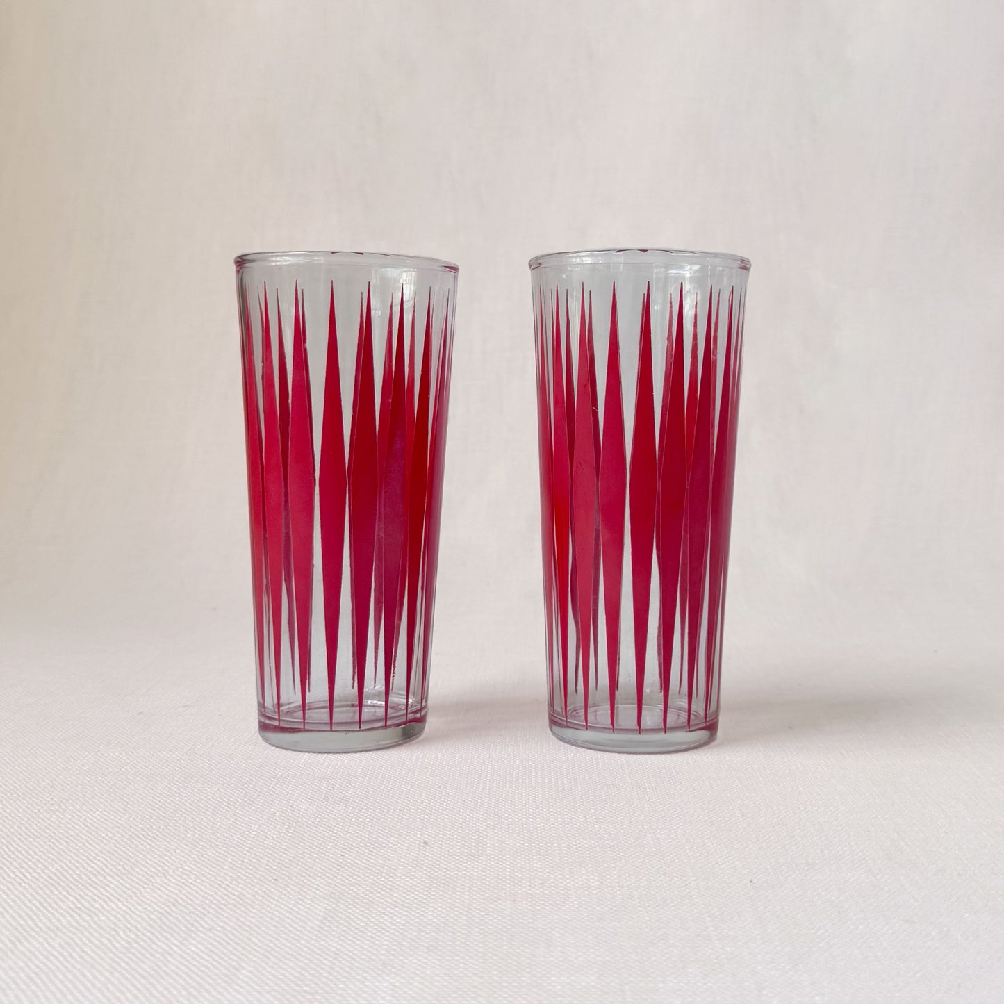 1950's MCM Tom Collins 'Atomic Stripe' Highball Glasses