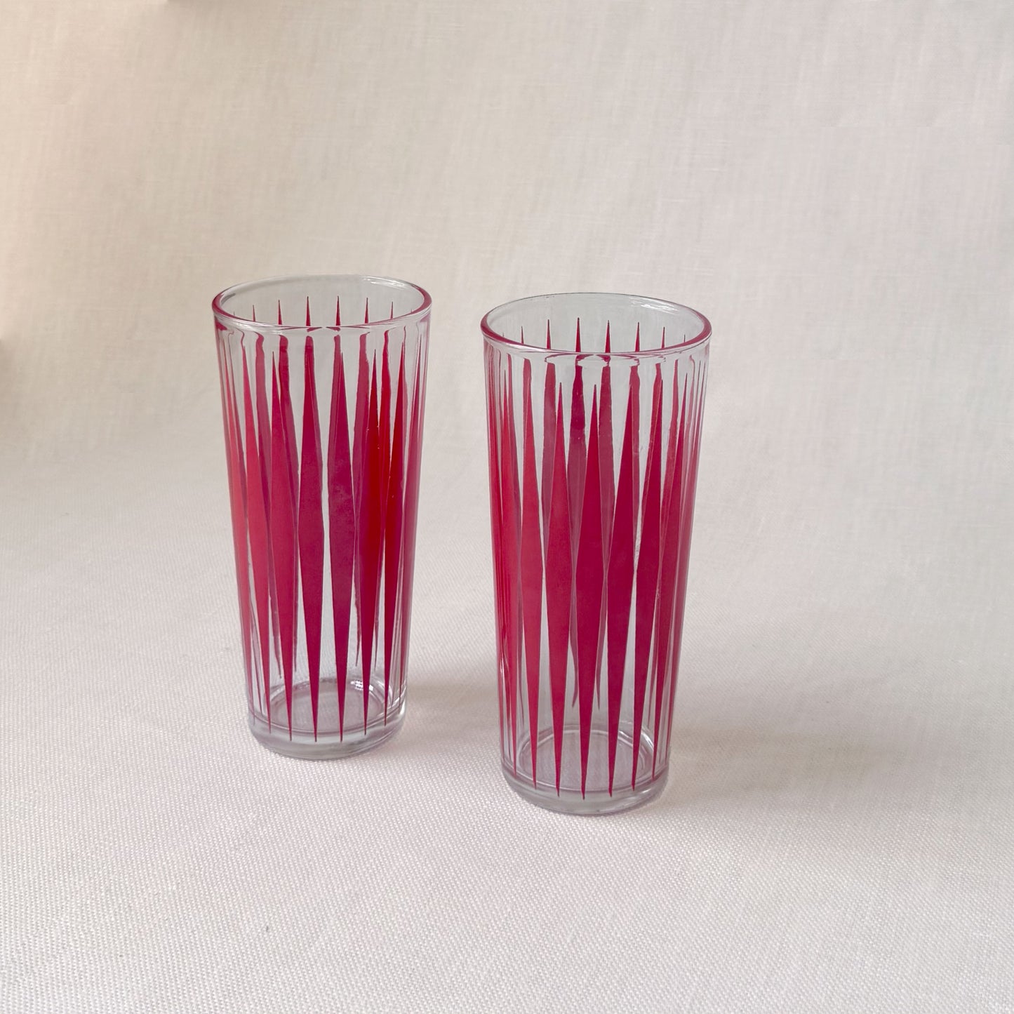 1950's MCM Tom Collins 'Atomic Stripe' Highball Glasses