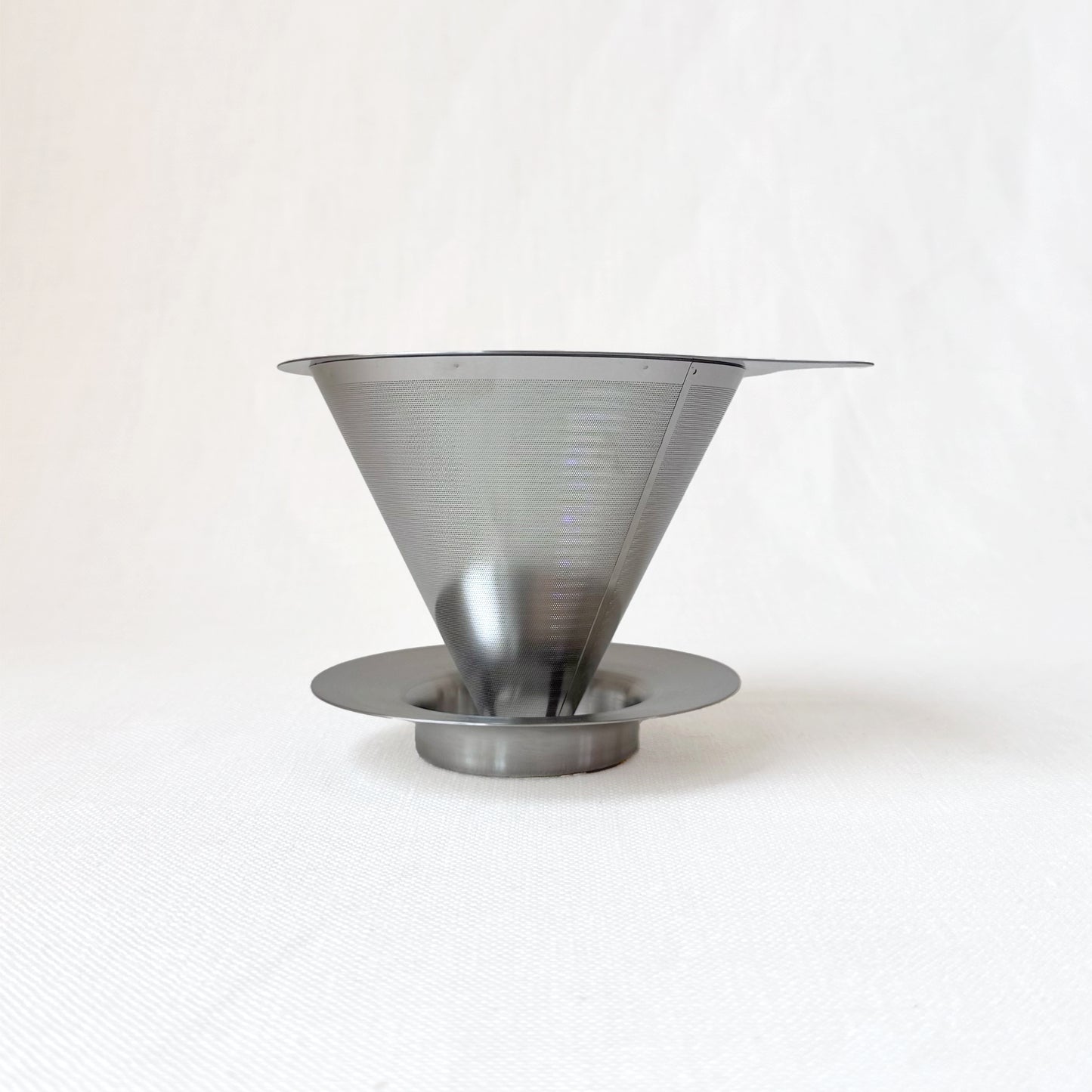 Double Mesh Metal Dripper Silver