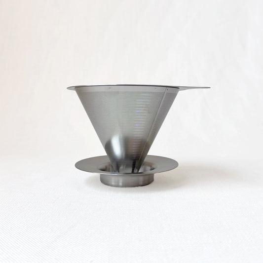 Double Mesh Metal Dripper Silver