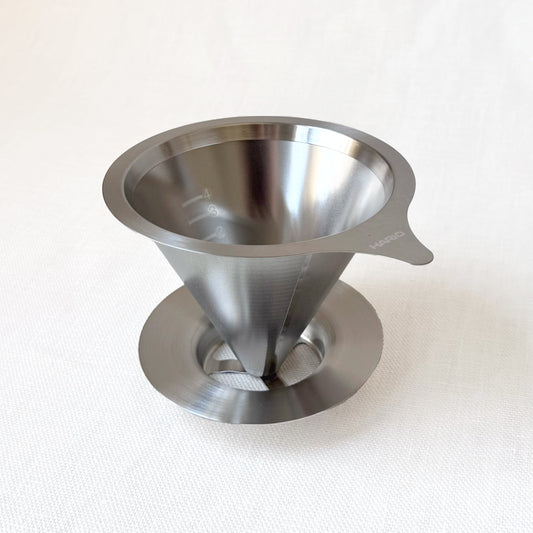 Double Mesh Metal Dripper Silver