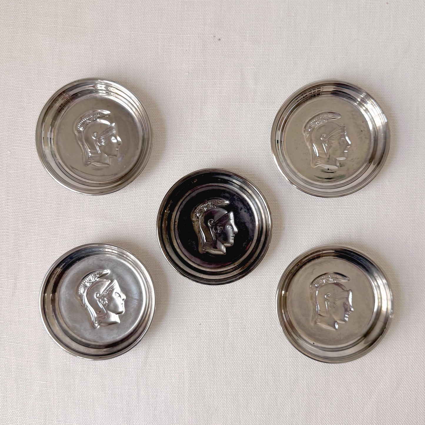 1960's Lusterware Roman Centurion Coasters Set
