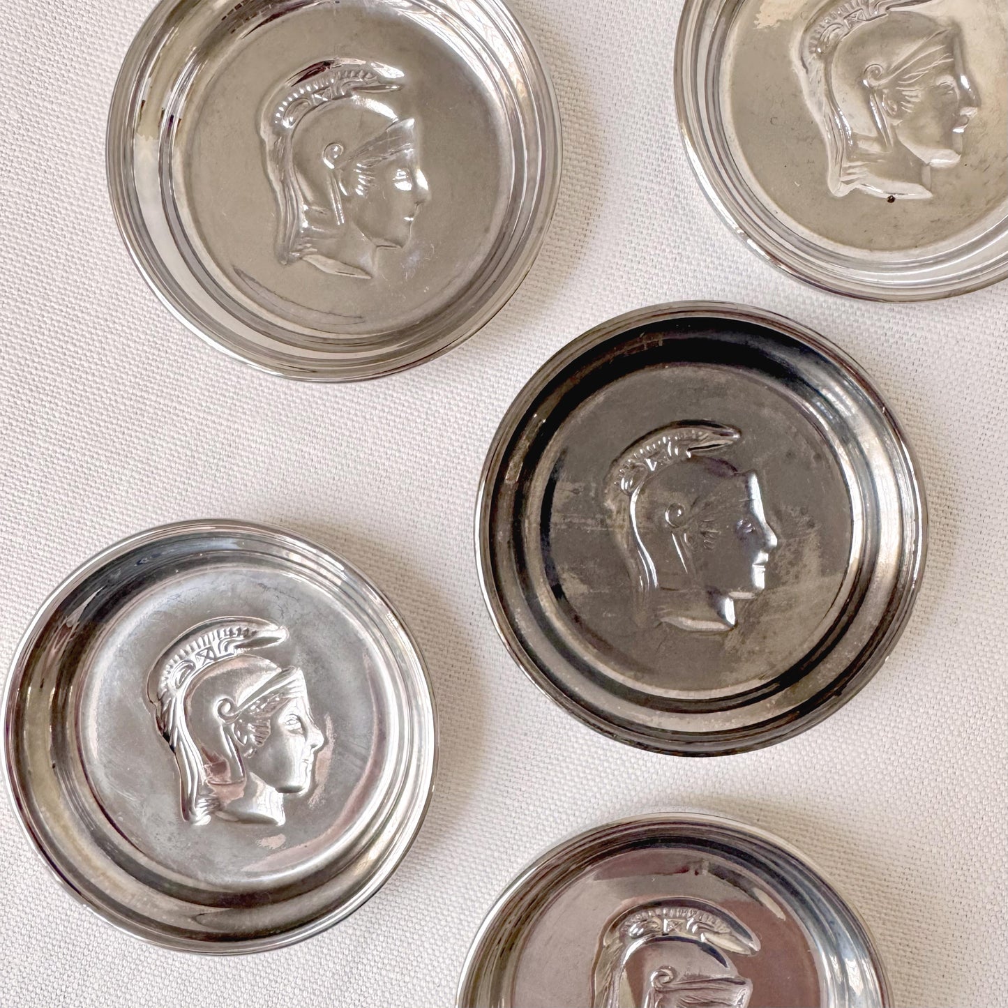 1960's Lusterware Roman Centurion Coasters Set