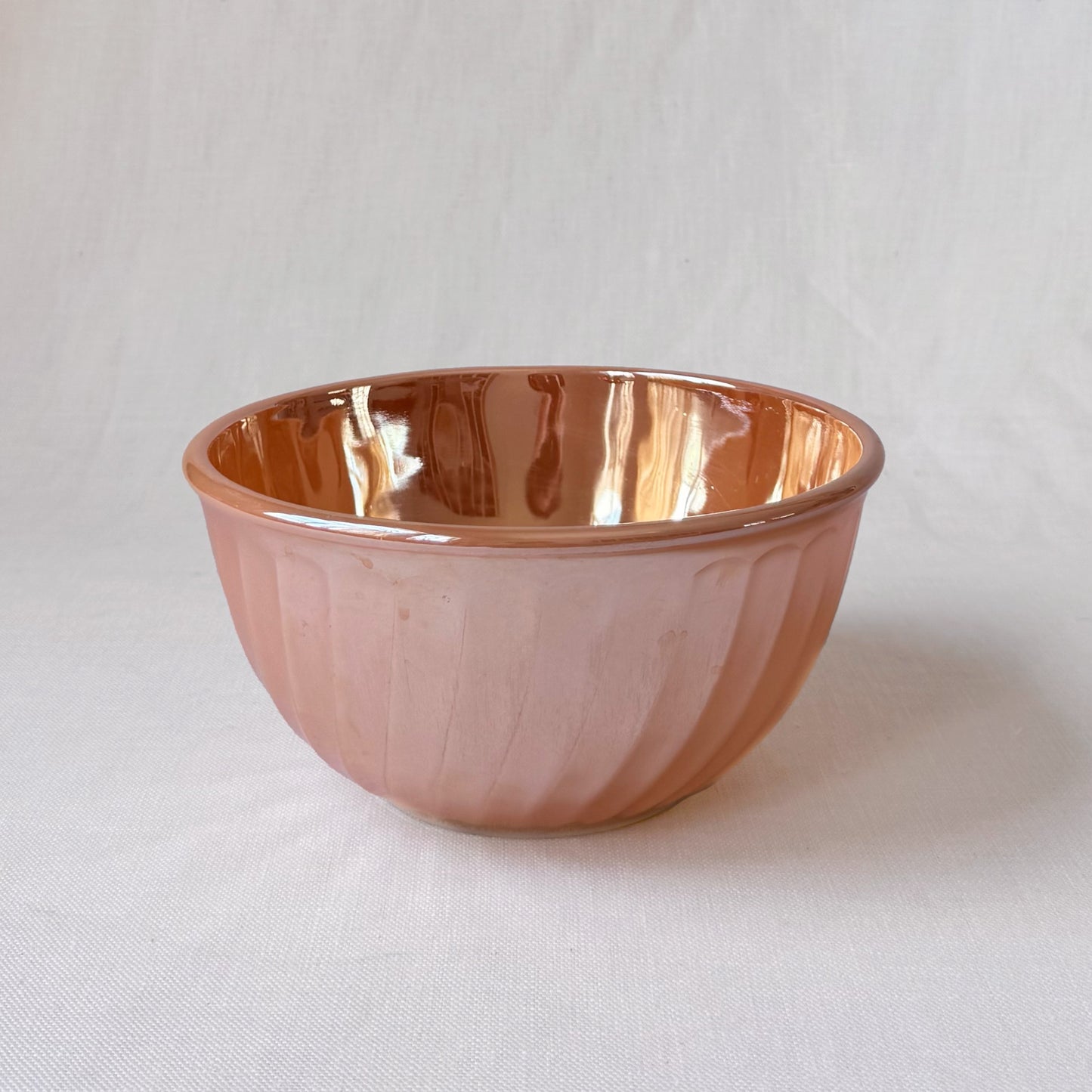 MCM Fire King 'Peach Luster Swirl' Bowl Set