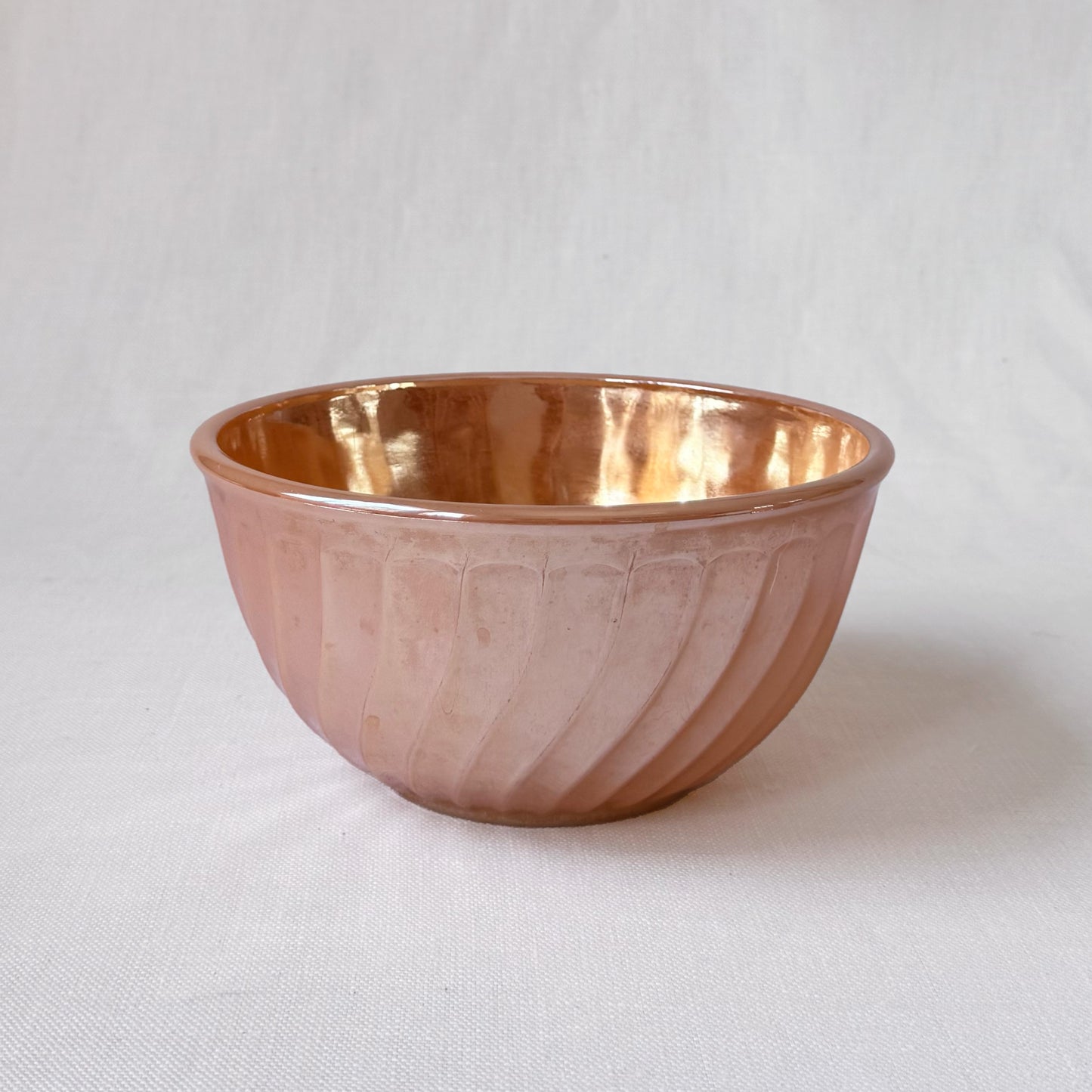 MCM Fire King 'Peach Luster Swirl' Bowl Set