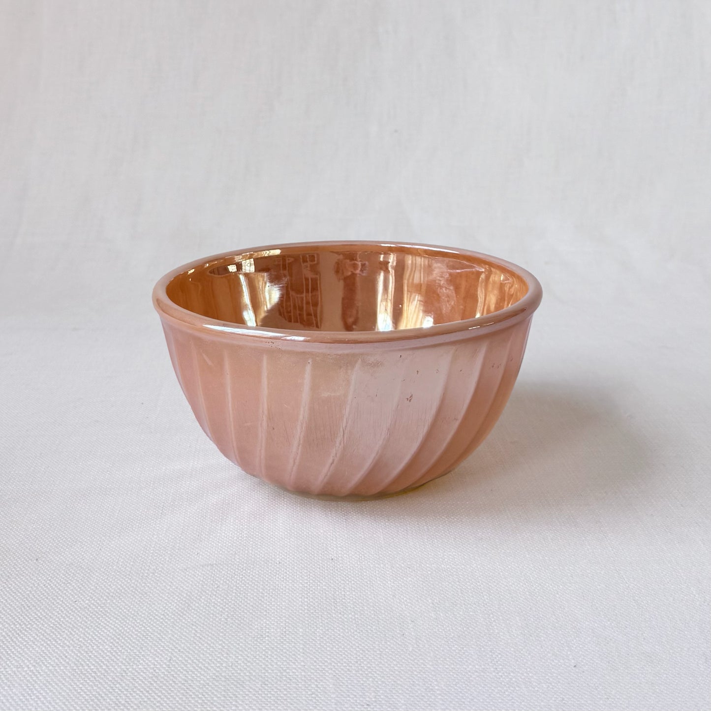 MCM Fire King 'Peach Luster Swirl' Bowl Set