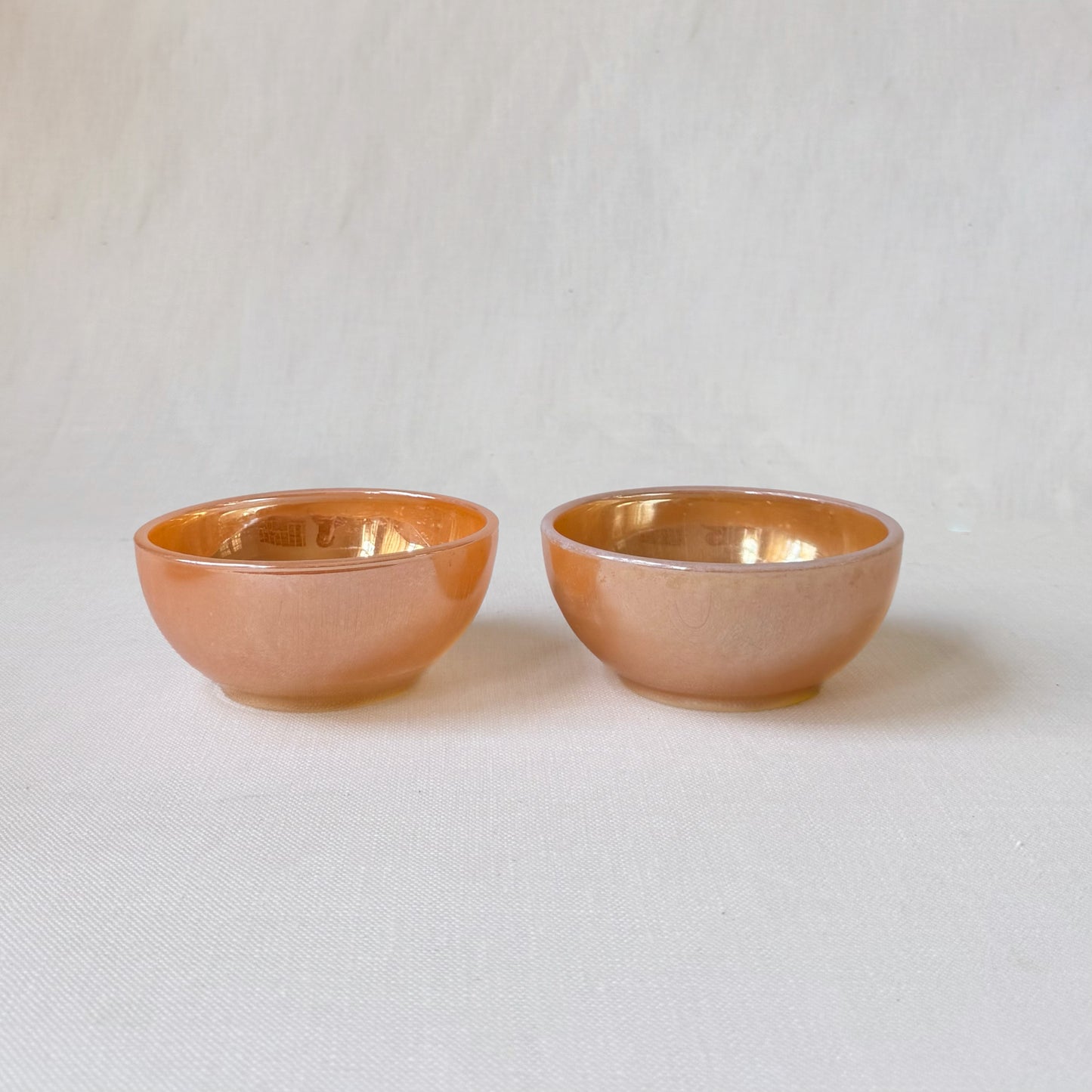 MCM Fire King 'Peach Luster Swirl' Bowl Set