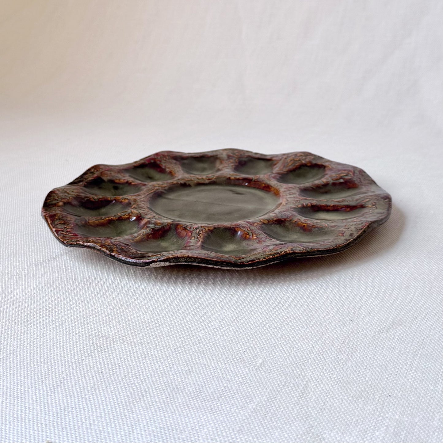 Handmade Pottery Deviled Egg Platter