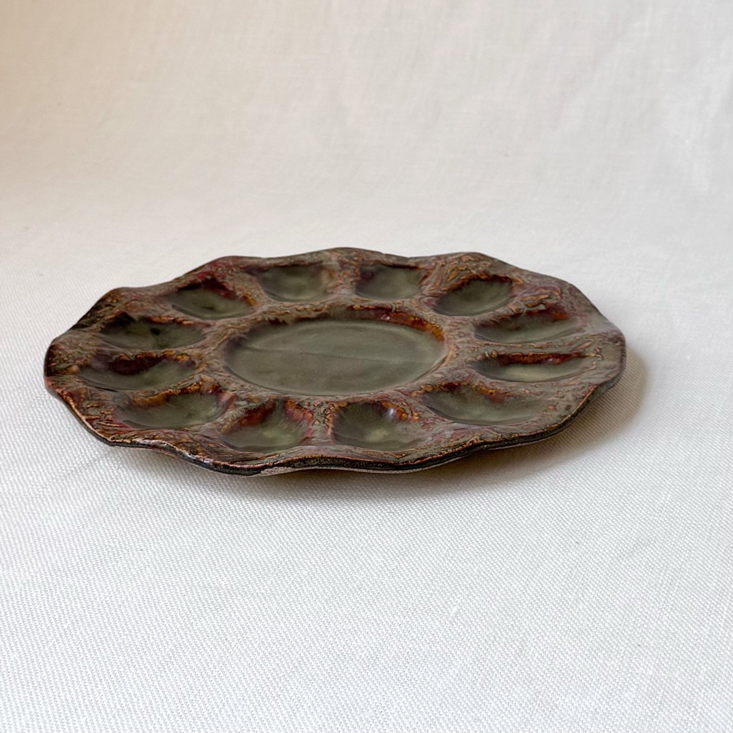 Handmade Pottery Deviled Egg Platter
