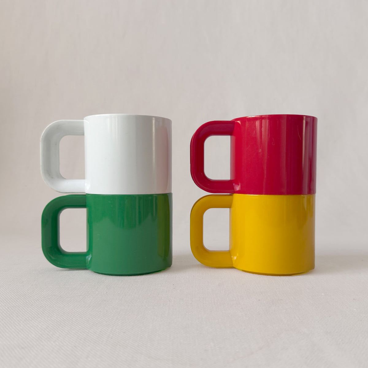 1970's Colorful Stacking Mug Set