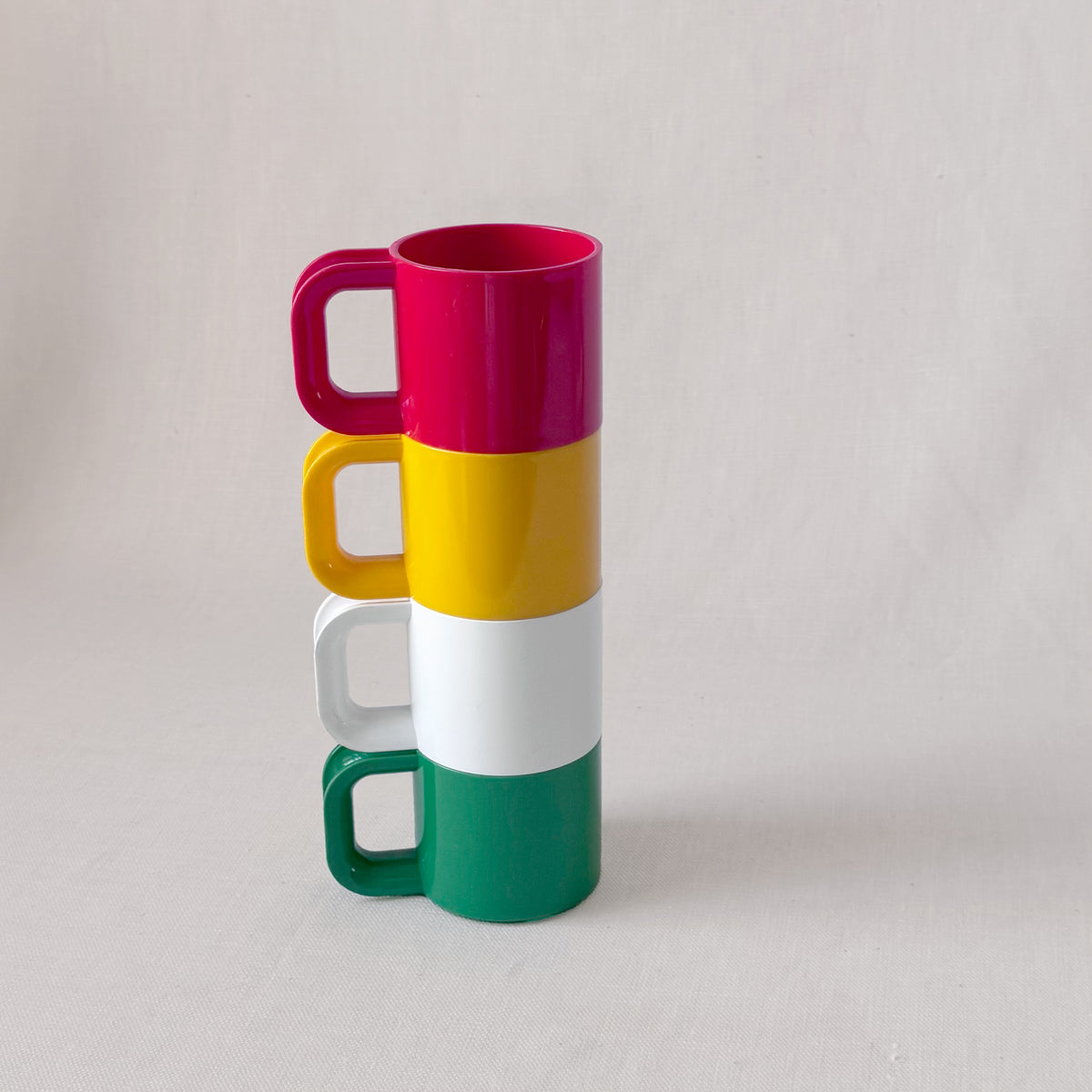 1970's Colorful Stacking Mug Set