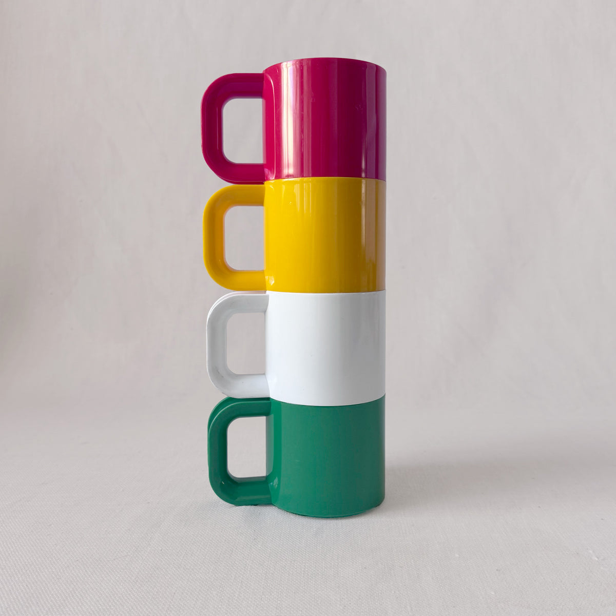 1970's Colorful Stacking Mug Set