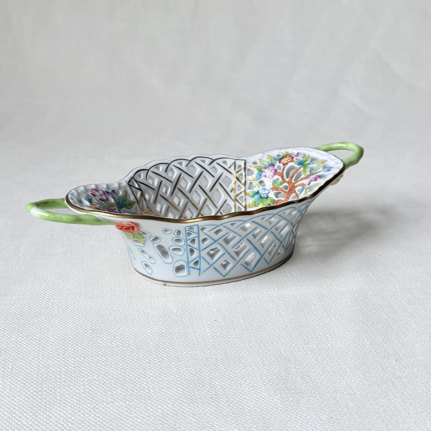 Antique 'Queen Victoria' Open Basket Porcelain