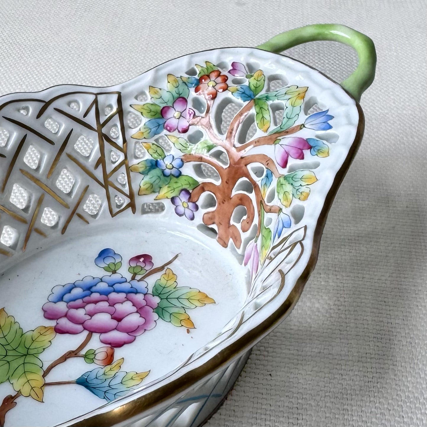 Antique 'Queen Victoria' Open Basket Porcelain