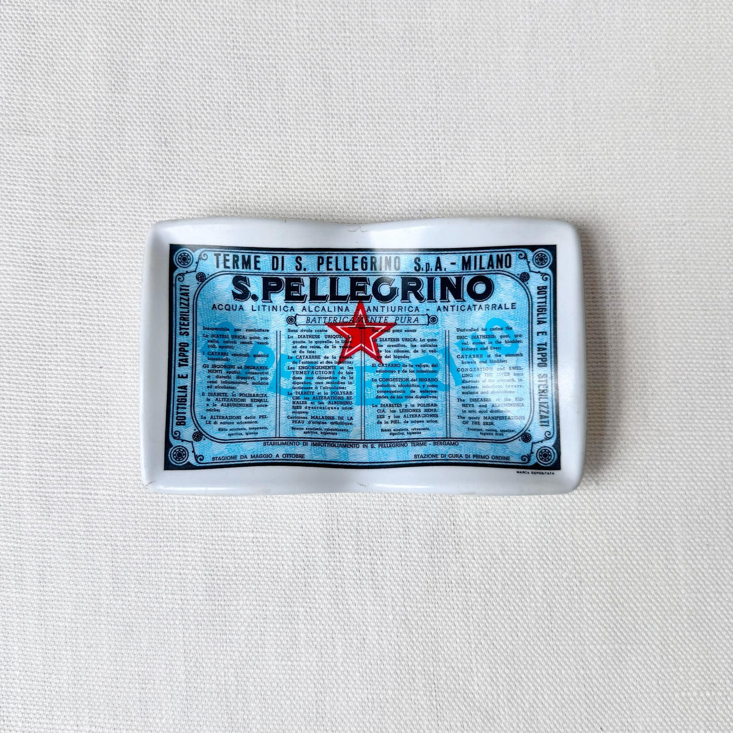 1969 'San Pellegrino' Wavy Melamine Ashtray