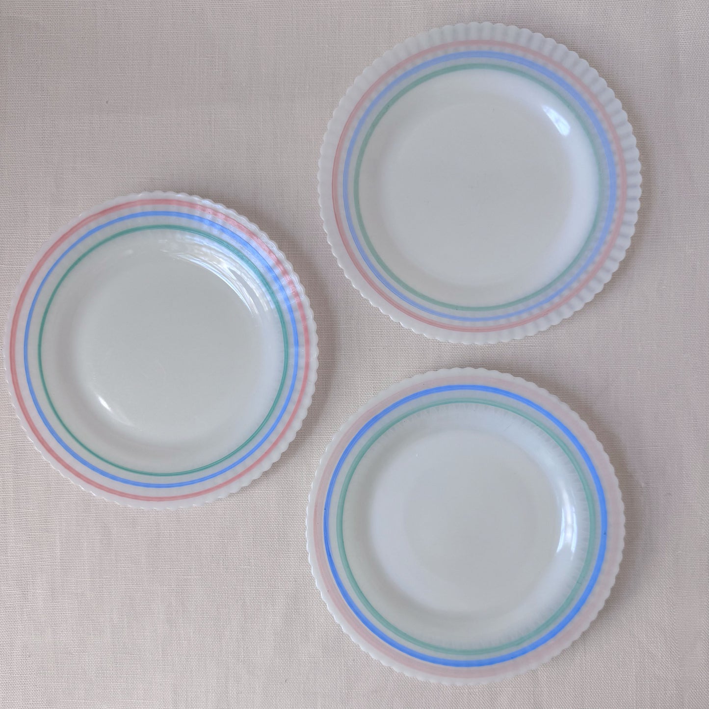 1930's Milk Glass Scalloped Plates