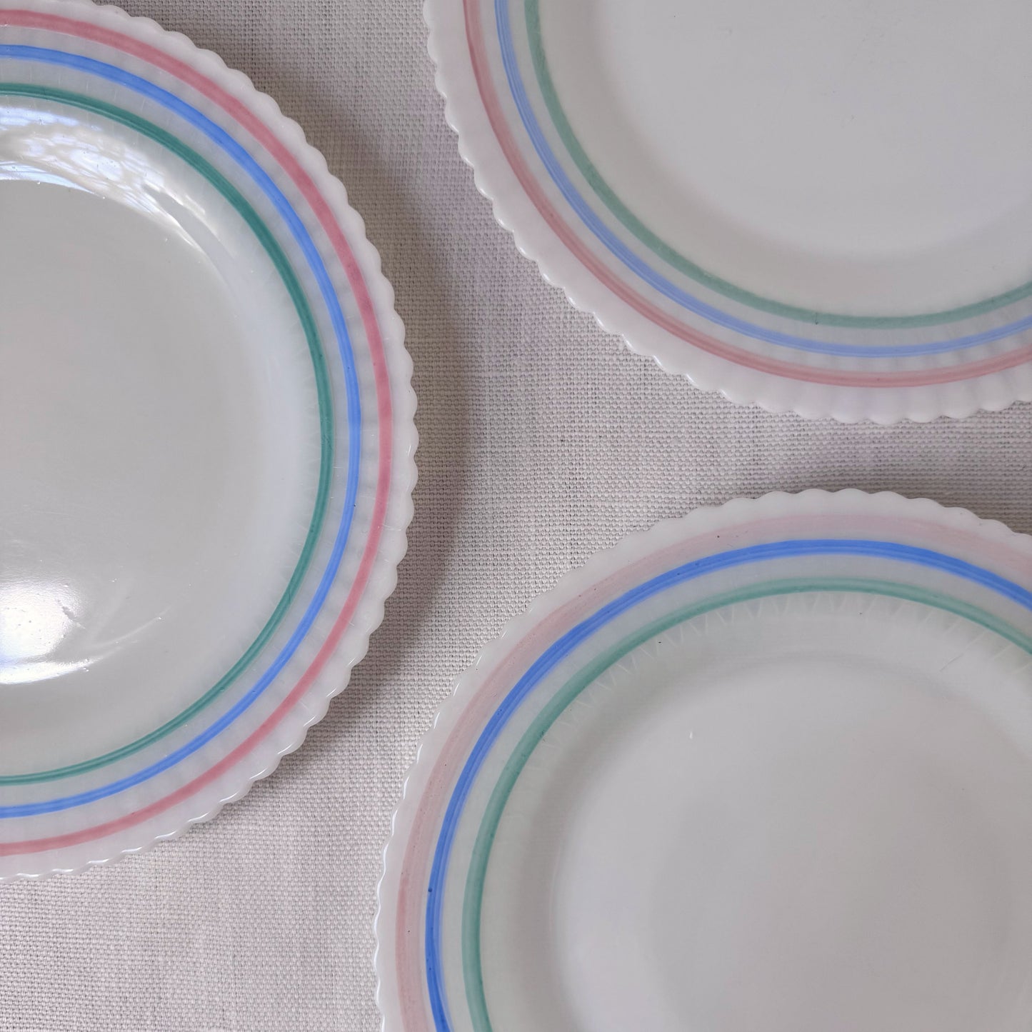 1930's Milk Glass Scalloped Plates