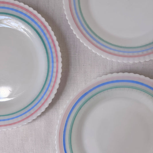 1930's Milk Glass Scalloped Plates