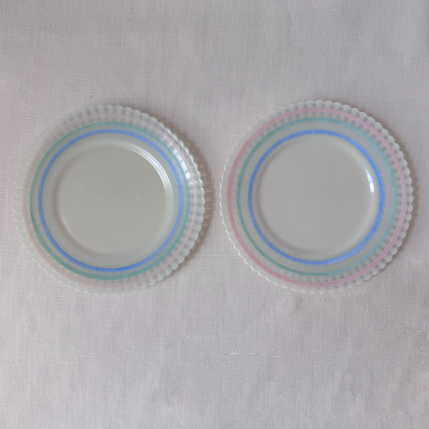 1930's Milk Glass Scalloped Plates