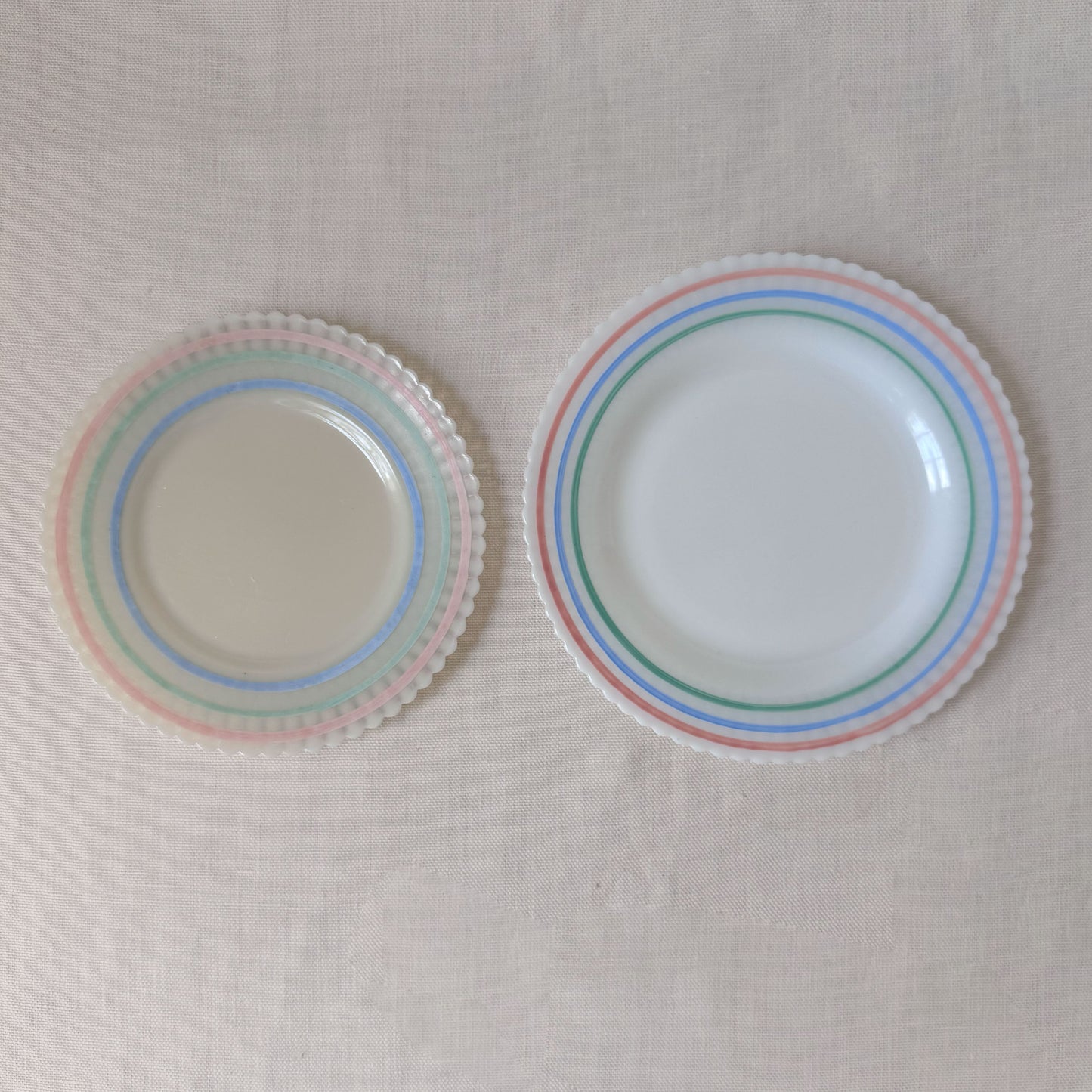 1930's Milk Glass Scalloped Plates