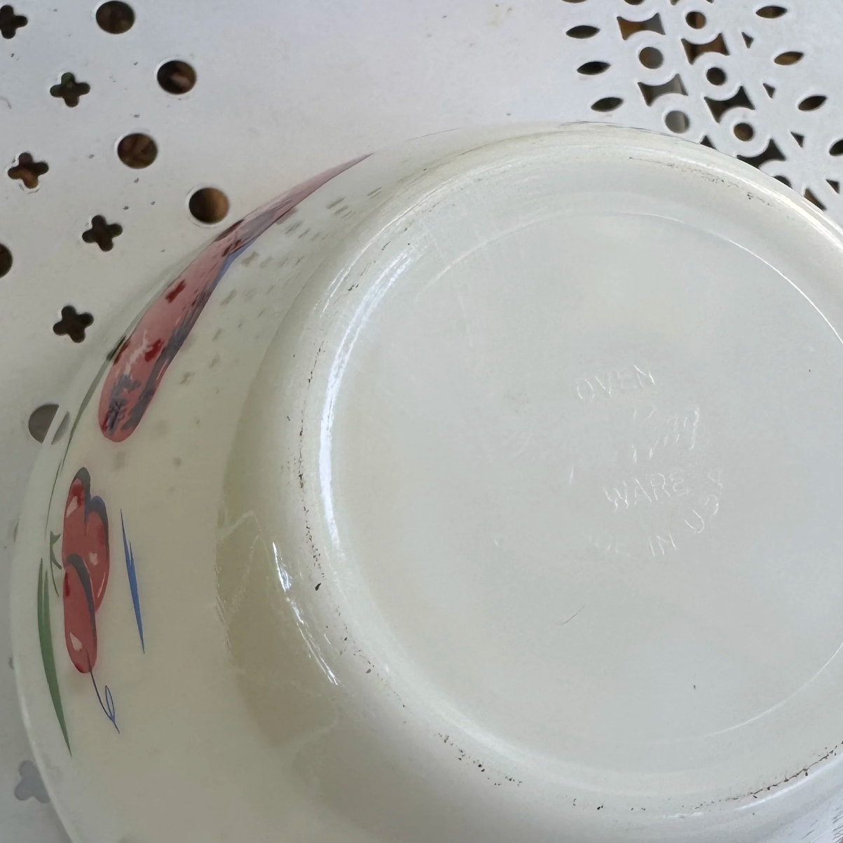 1950's 'Fire King' Apples & Cherries Milk Glass Nesting Bowls Set of 3