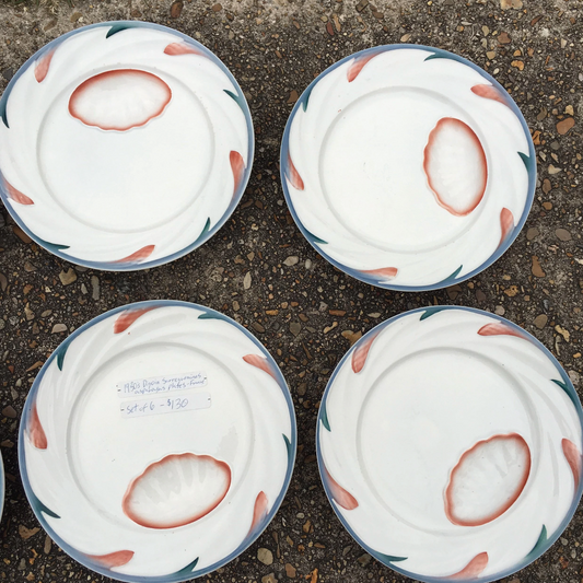 1930’s French Majolica Asparagus Plate Set