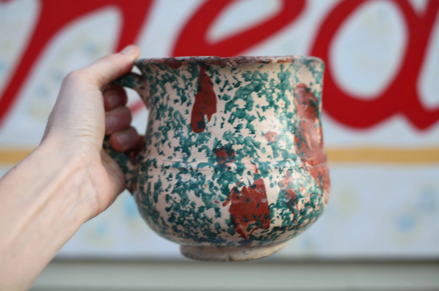 Antique Burgio Terracotta Jug