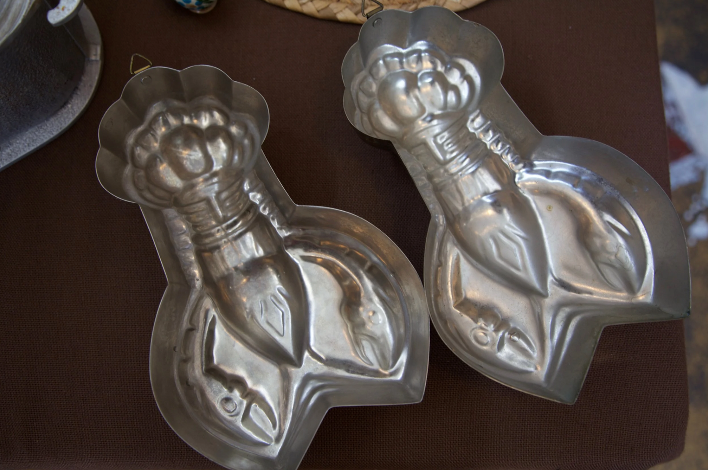 Vintage Twin Brass Lobster Molds