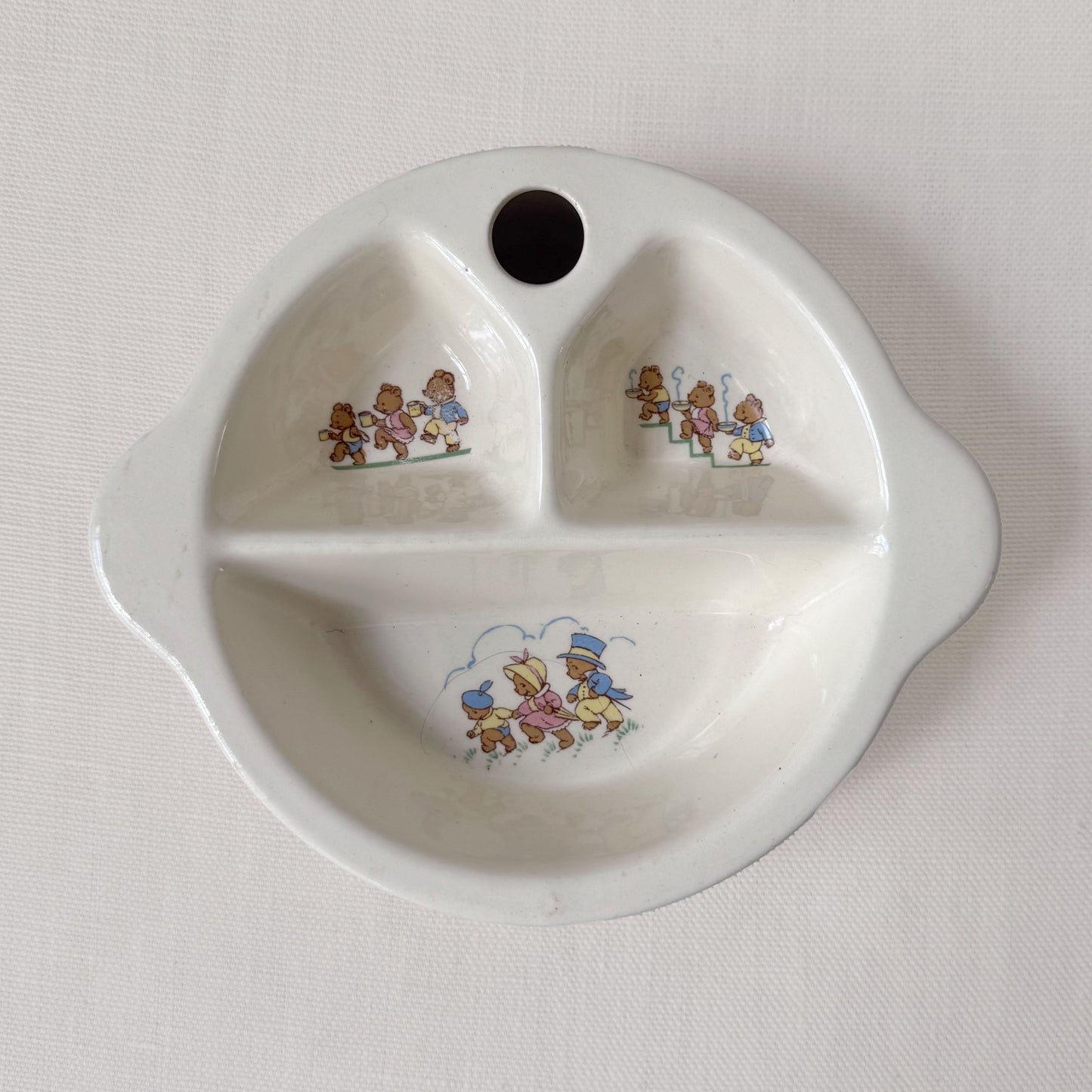 1940's Bear Cartoon Baby Plate