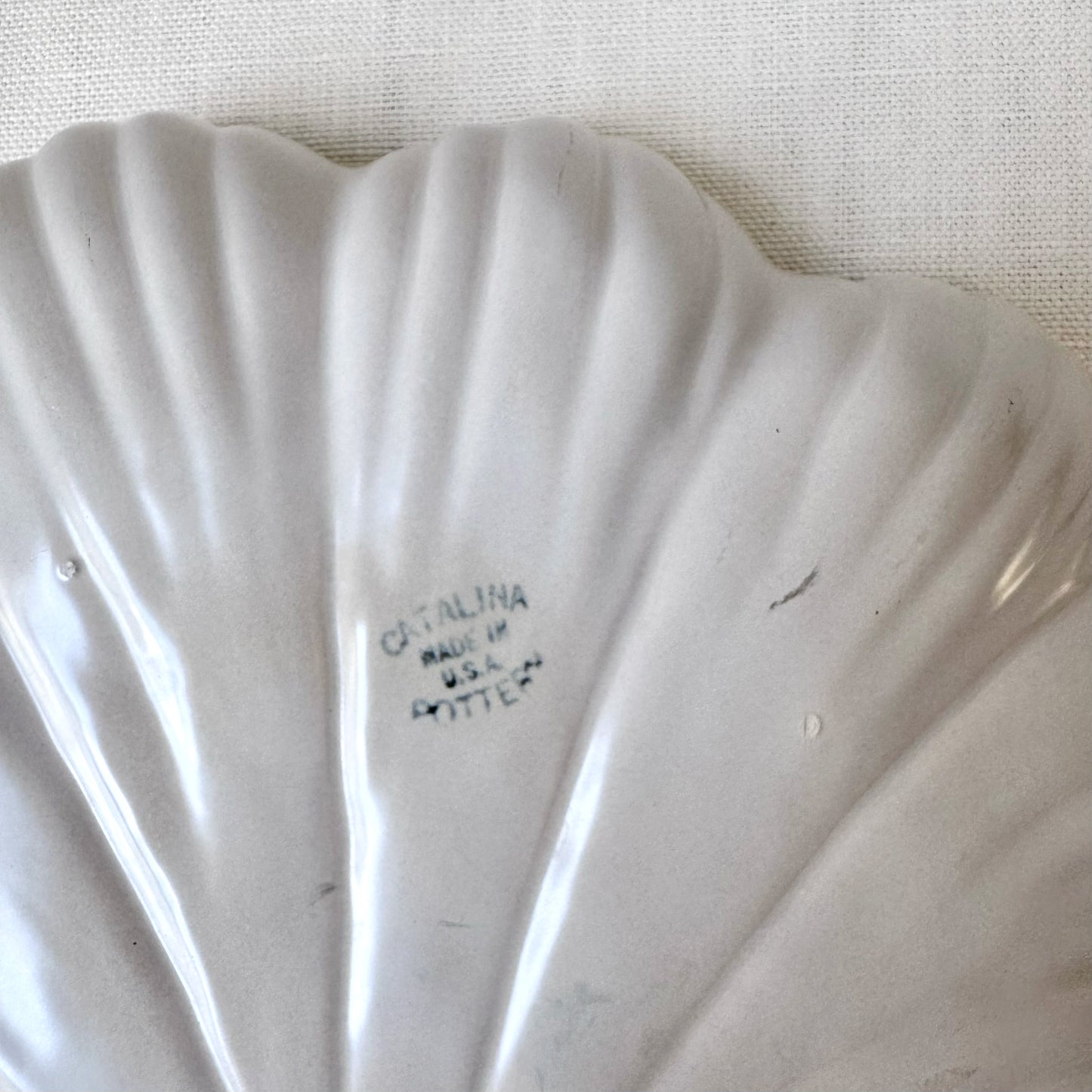 1950's 'Catalina Pottery' Seafoam Shell Serving Dish