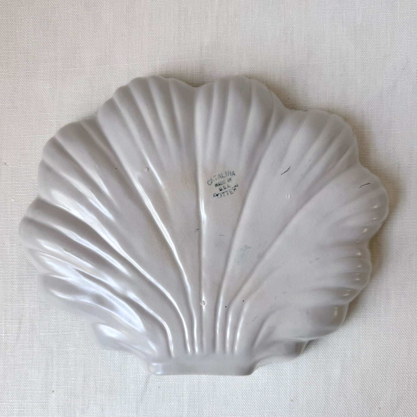 1950's 'Catalina Pottery' Seafoam Shell Serving Dish