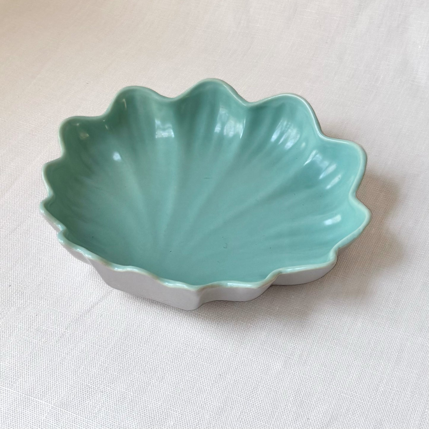 1950's 'Catalina Pottery' Seafoam Shell Serving Dish