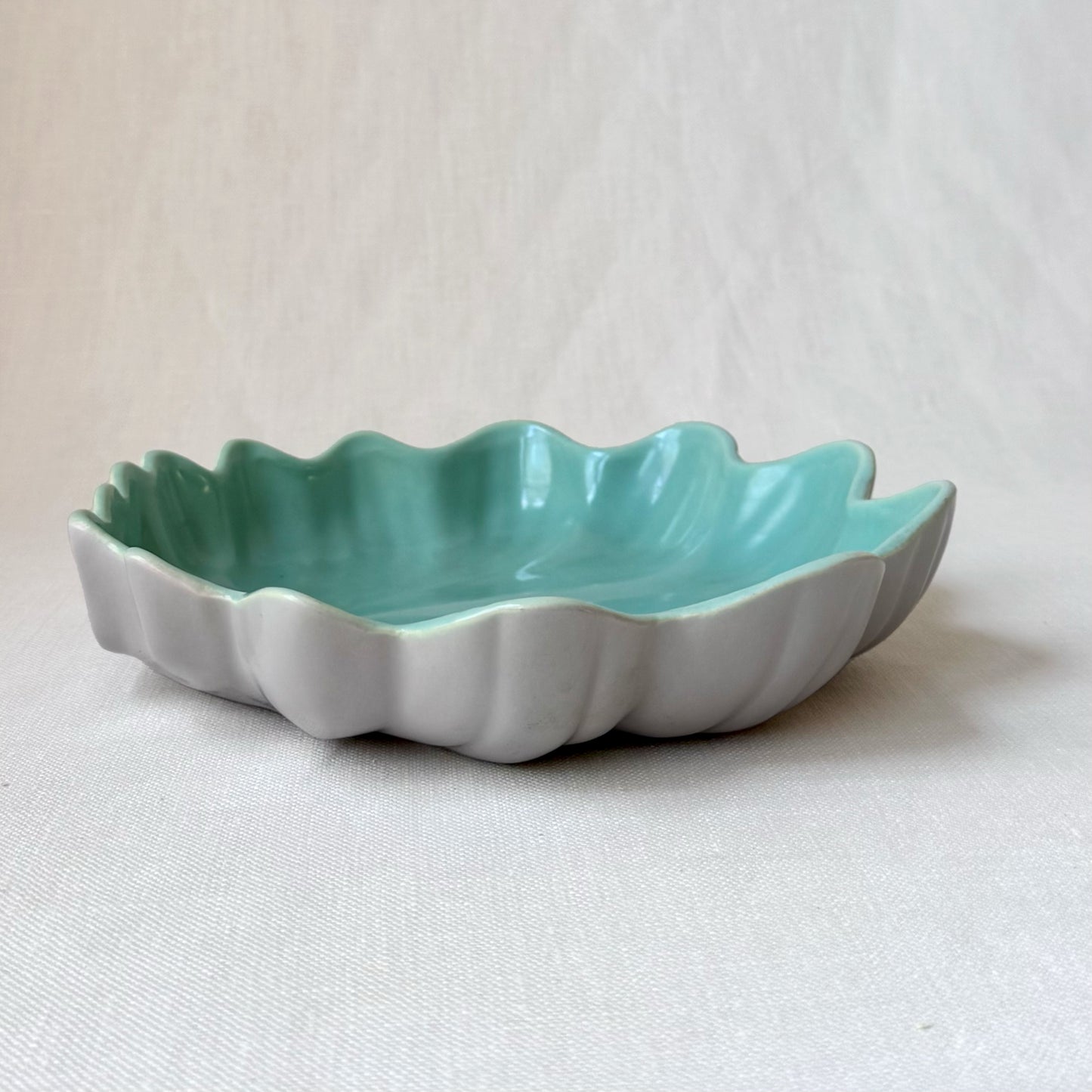 1950's 'Catalina Pottery' Seafoam Shell Serving Dish