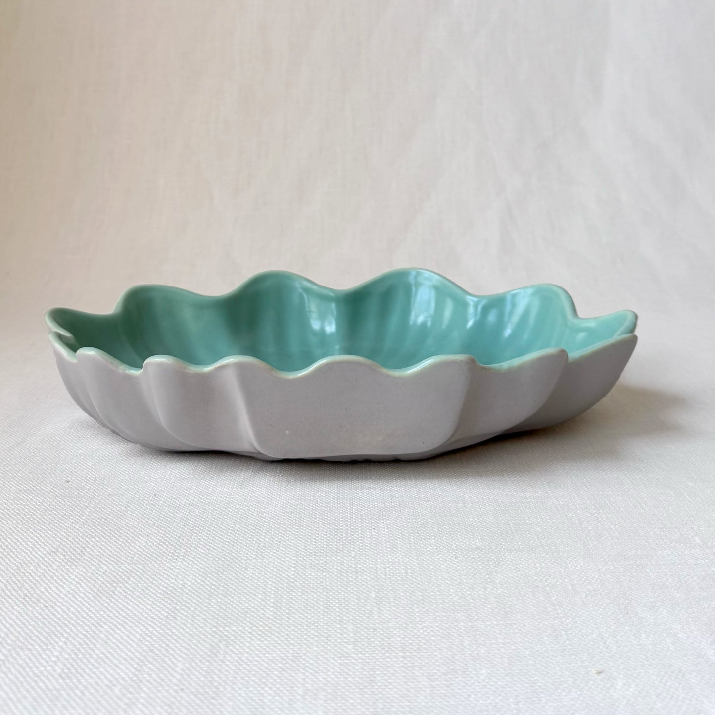 1950's 'Catalina Pottery' Seafoam Shell Serving Dish