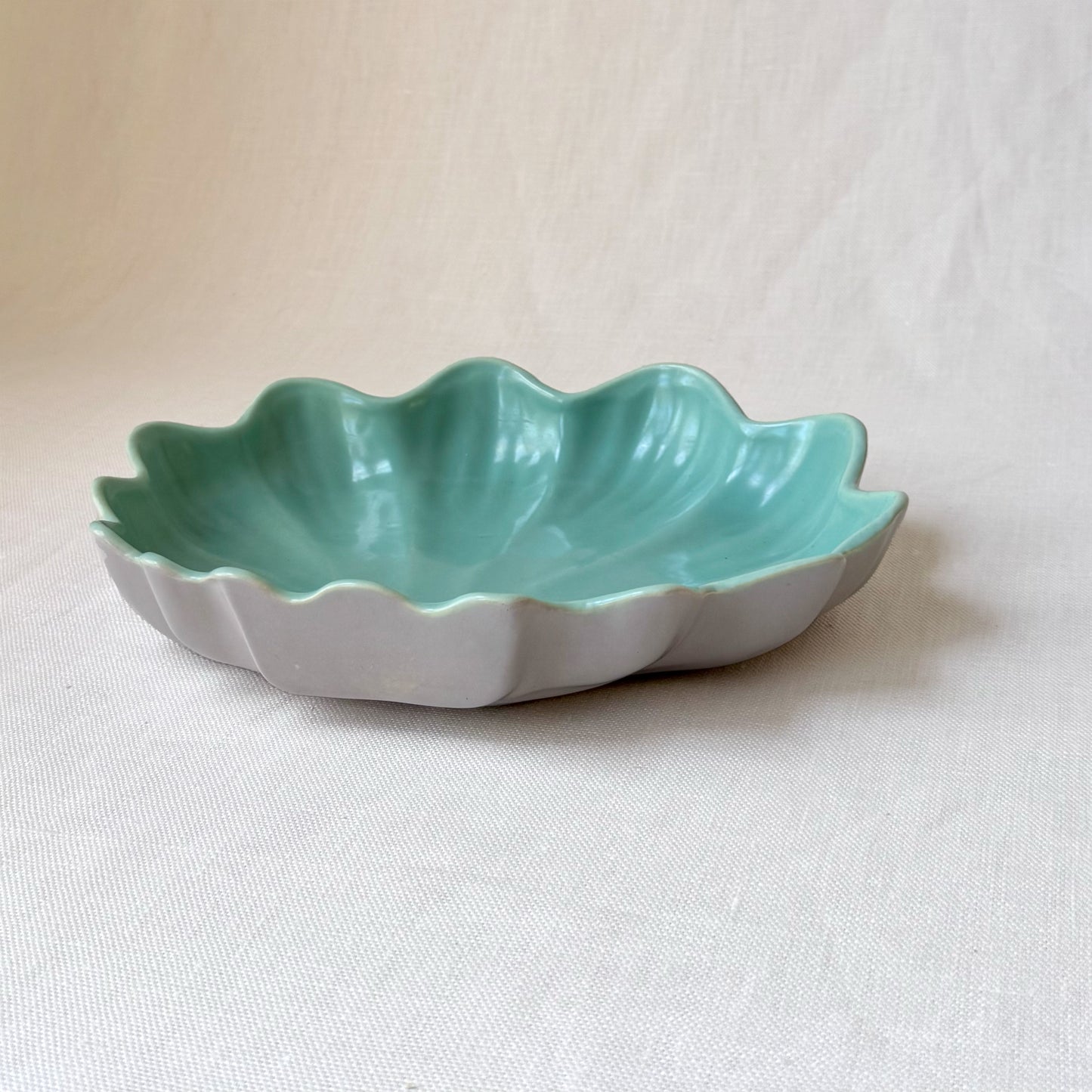 1950's 'Catalina Pottery' Seafoam Shell Serving Dish