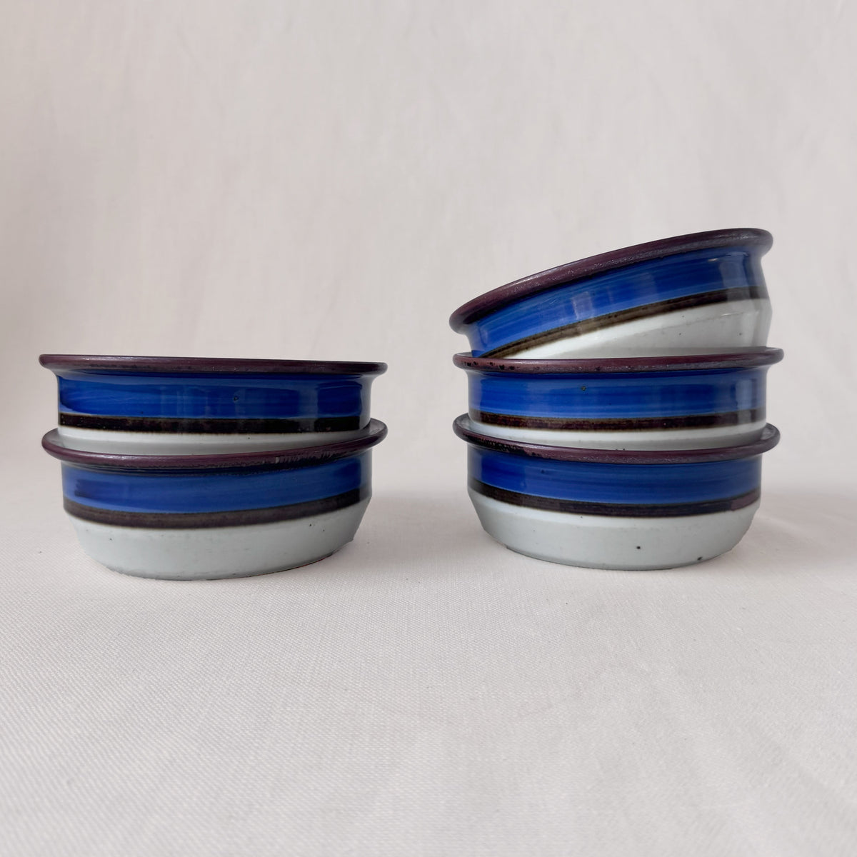 1970's Stoneware Bowl Set of 5