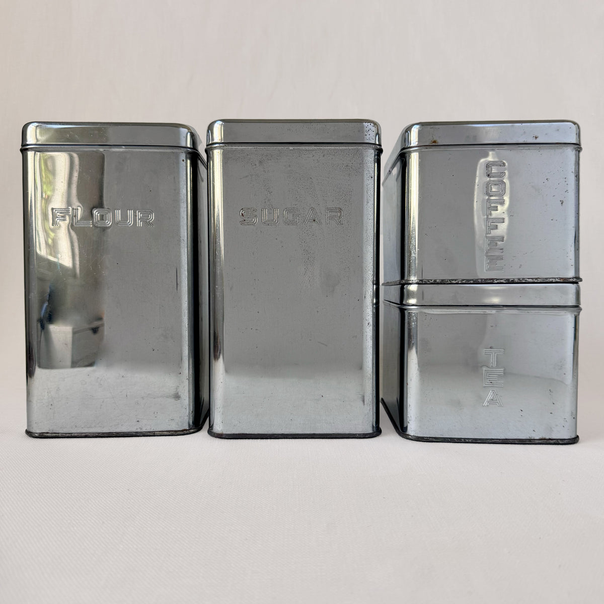 MCM Retro Chrome Cannister Set