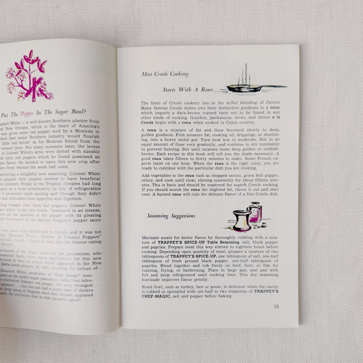 Vintage 'The Secret of Creole Cooking’ Trappey’s Promotional Recipe Cookbook