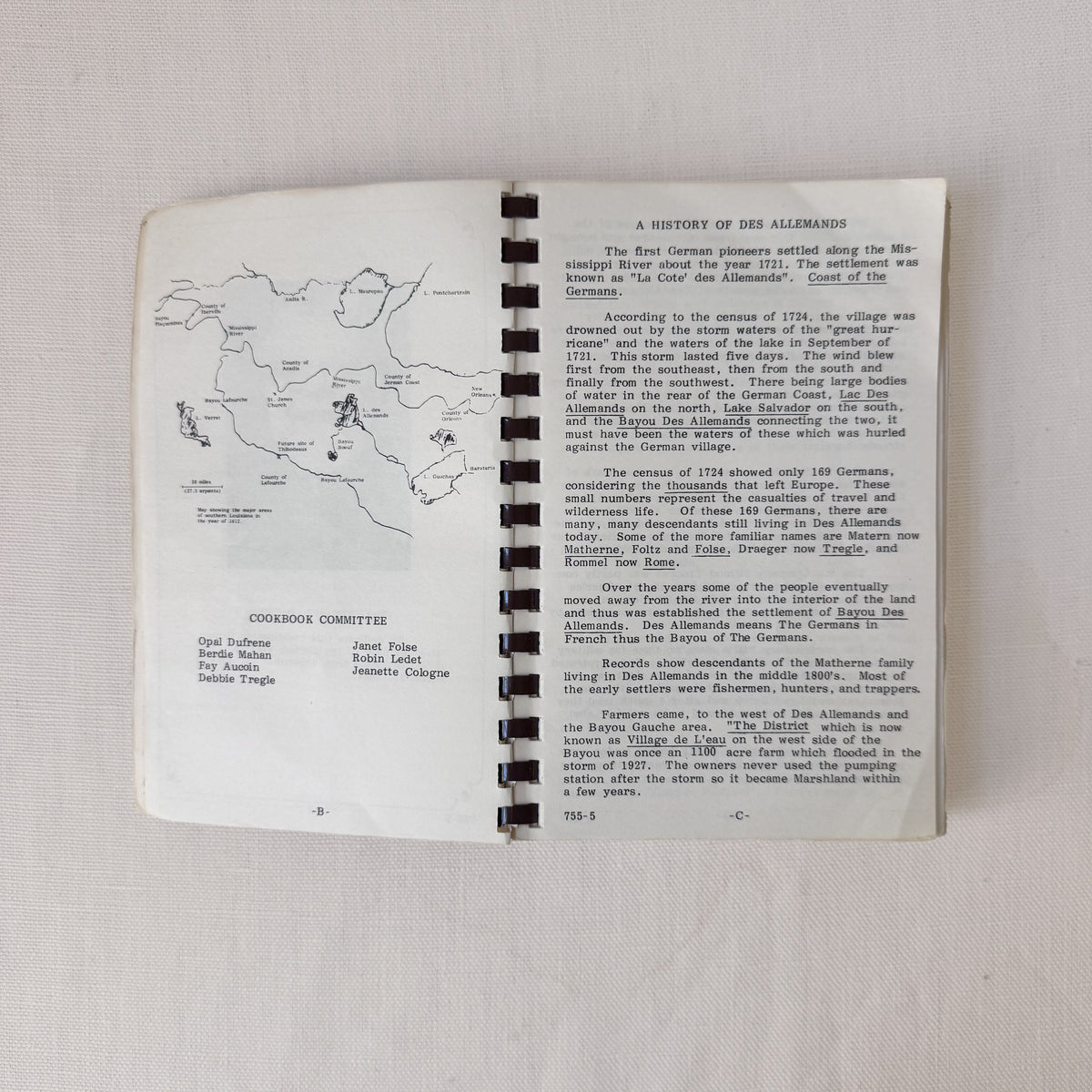 1984 'Des Allemands Catfish Festival' vintage cookbook