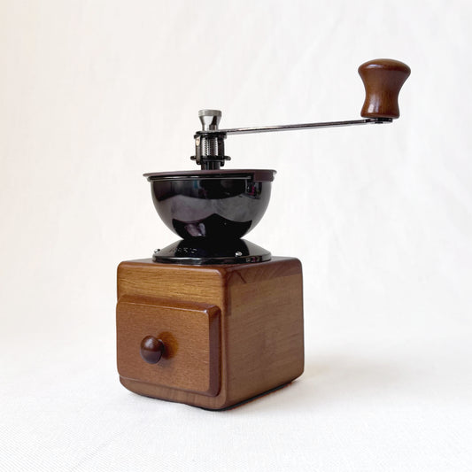 Small Ceramic & Wood Coffee Mill