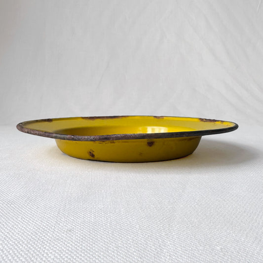 1940/50's Yellow Enamel Plate