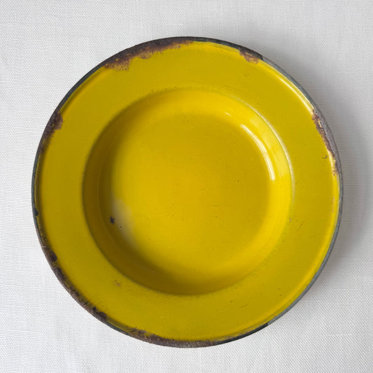 1940/50's Yellow Enamel Plate