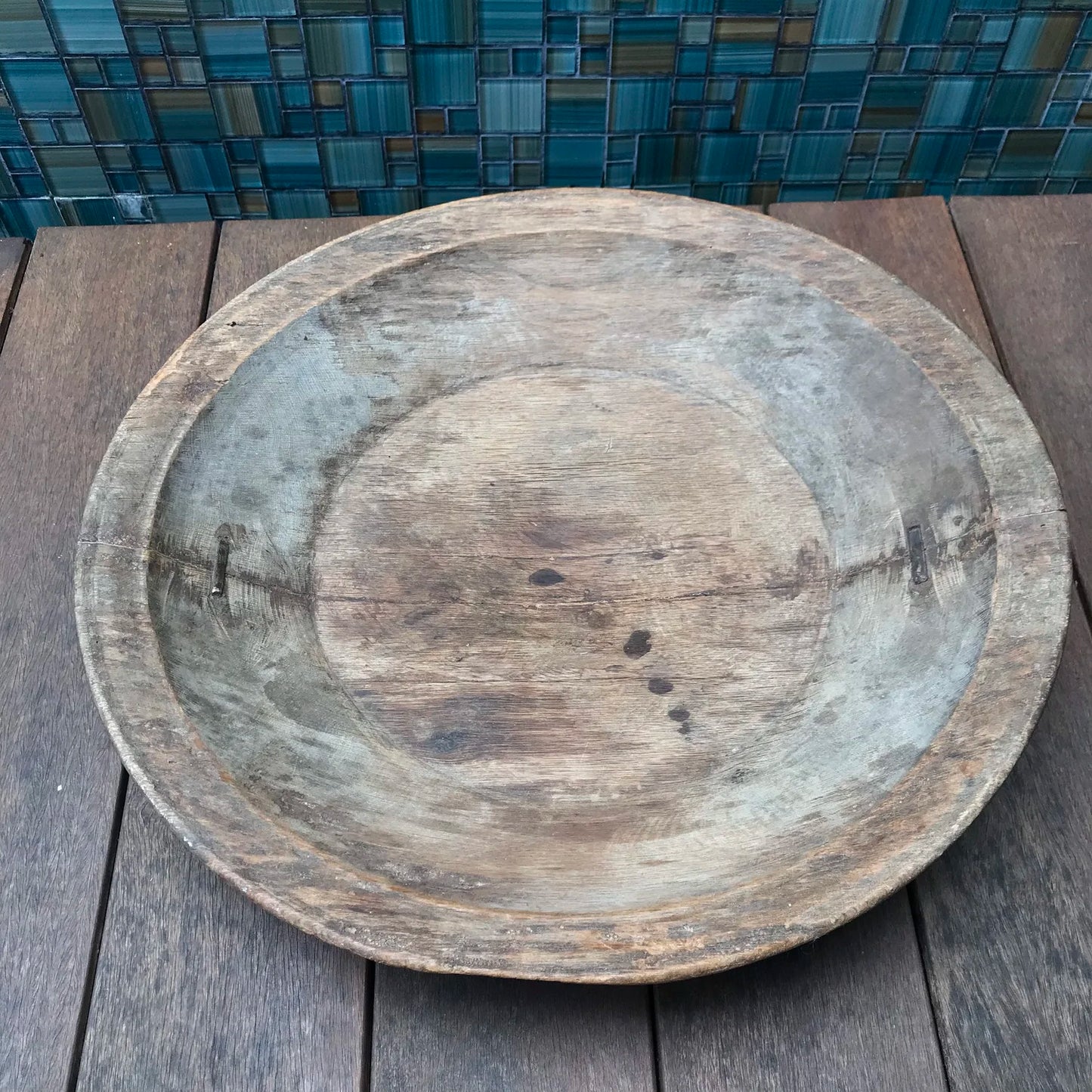 Antique Hand Carved Primitive Wooden Bread Bowl