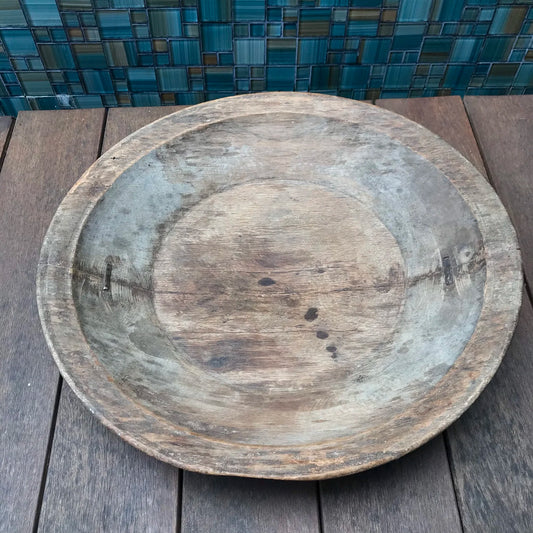 Antique Hand Carved Primitive Wooden Bread Bowl