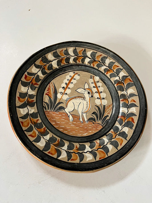 Hand Painted Earthenware Deer/ Critter Plates Set